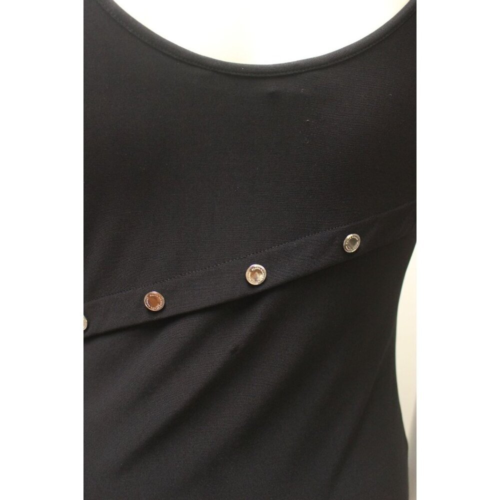 WHBM Black Matte Jersey Sleeveless Diagonal Button Detail Midi Dress Size S - Picture 5 of 8